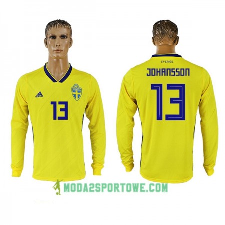 Koszulka Szwecja Johansson 13 Mistrzostwa Świata 2018 Domowe Stroje Piłkarskie Długi Rękaw